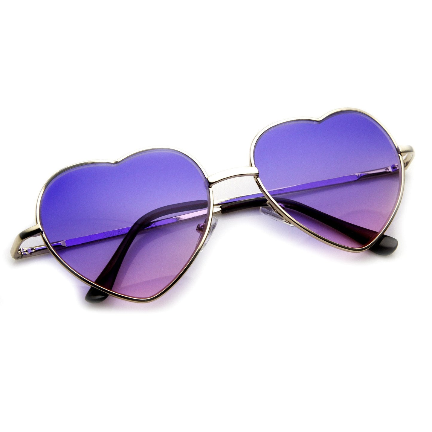 Cute Metal Heart Shape Rainbow Color Lens Sunglasses 9205