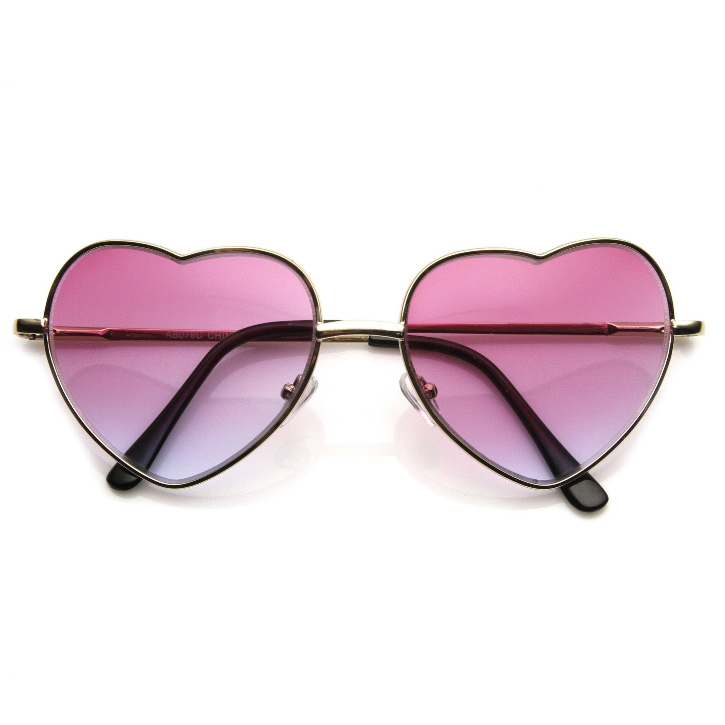 Cute Metal Heart Shape Rainbow Color Lens Sunglasses 9205