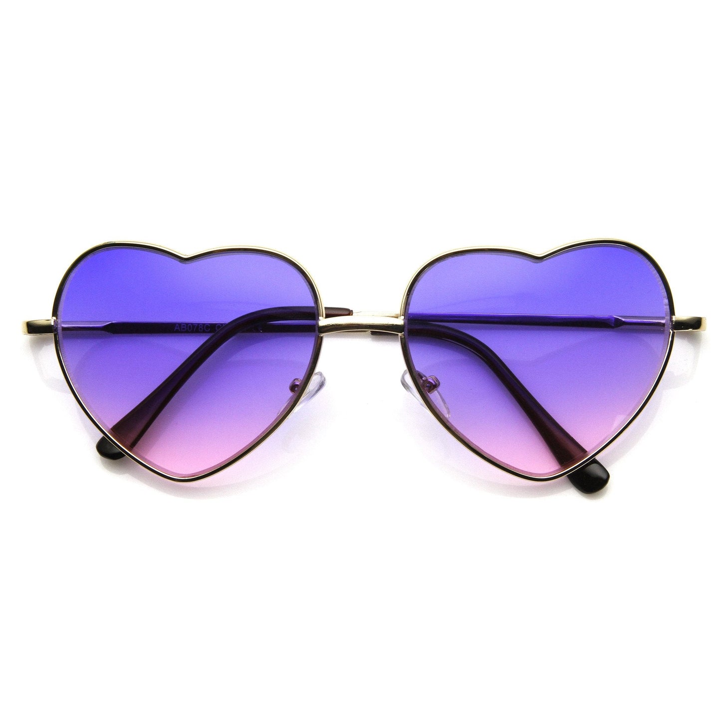 Cute Metal Heart Shape Rainbow Color Lens Sunglasses 9205