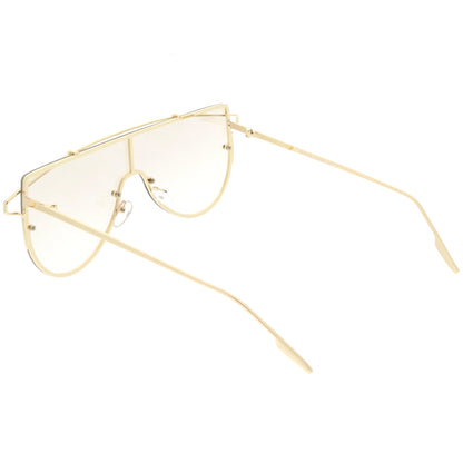 Retro Futuristic Shield Mono Lens Color Tone Sunglasses C484