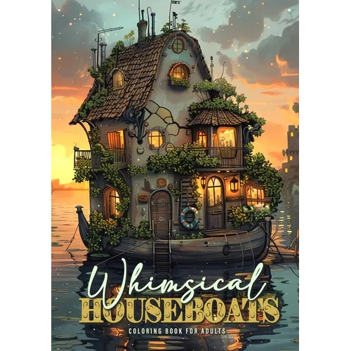Whimsical Houseboats Coloring Book for Adults: Whimsical Houses Coloring Book Grayscale Fairy Houses Coloring Book Houseboat