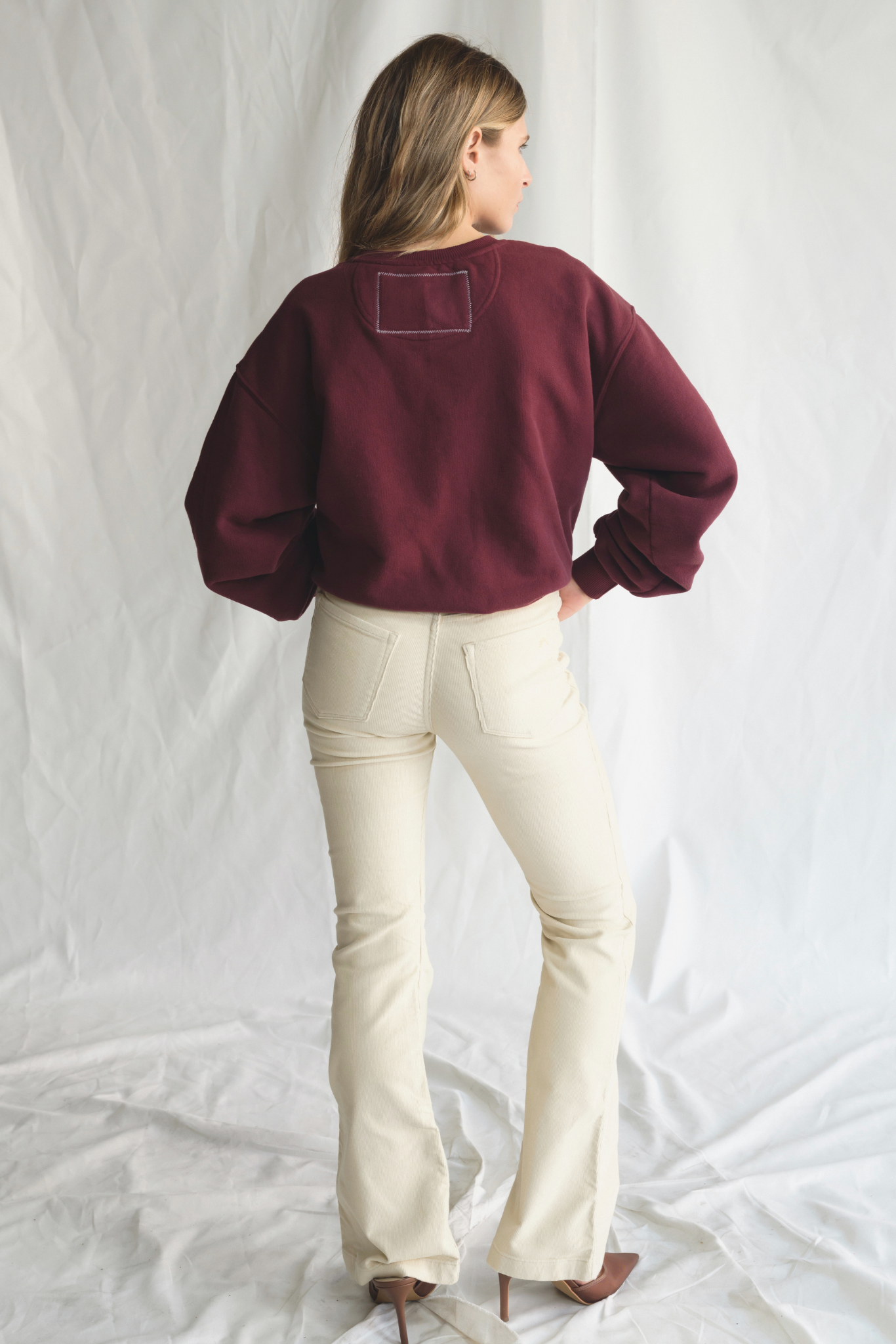 Red Wine & Blue Womens Crewneck Pullover Sweatshirt