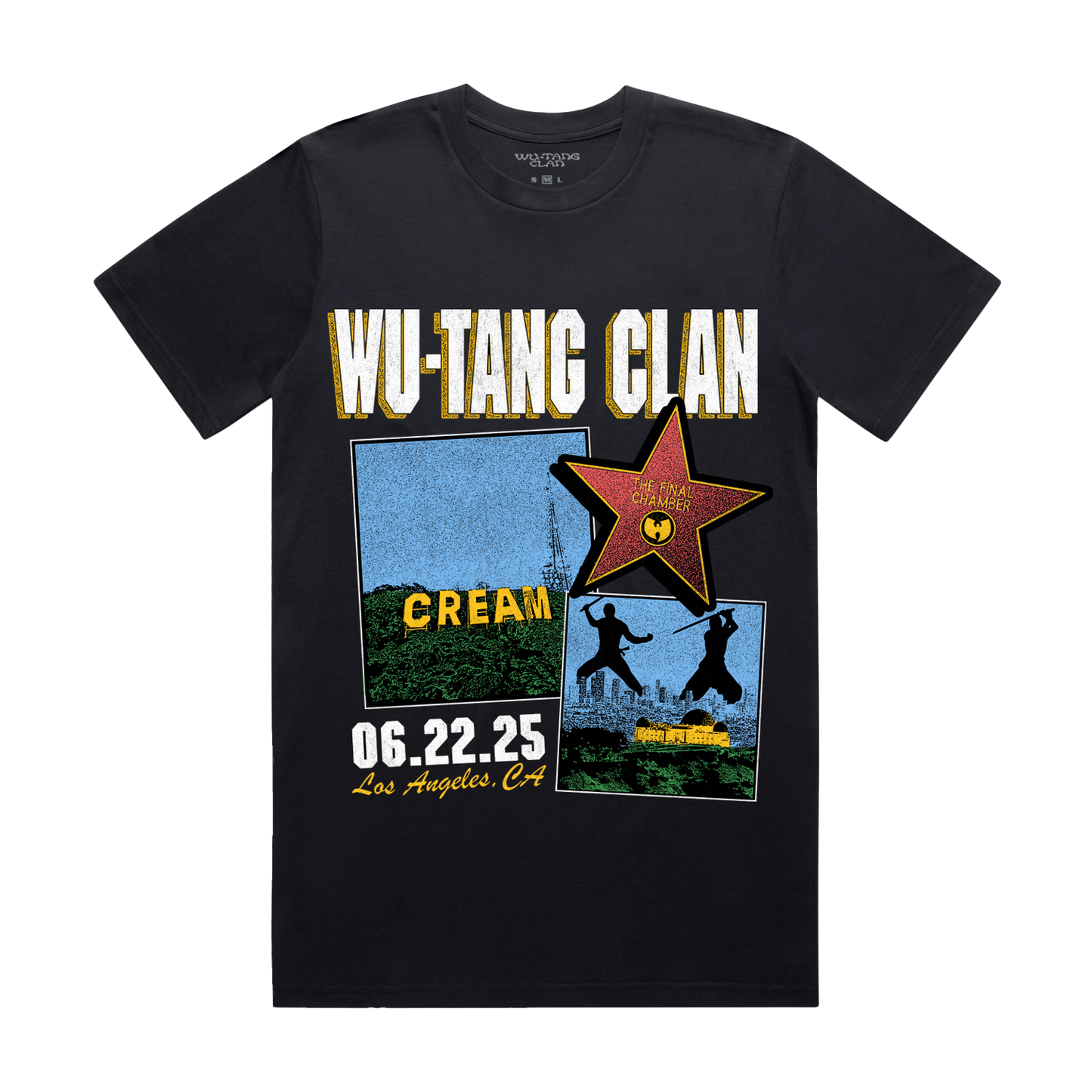 Wu-Tang Clan Officially Licensed Final Chamber Tour Los Angeles Exclusive Mens T Shirt Black