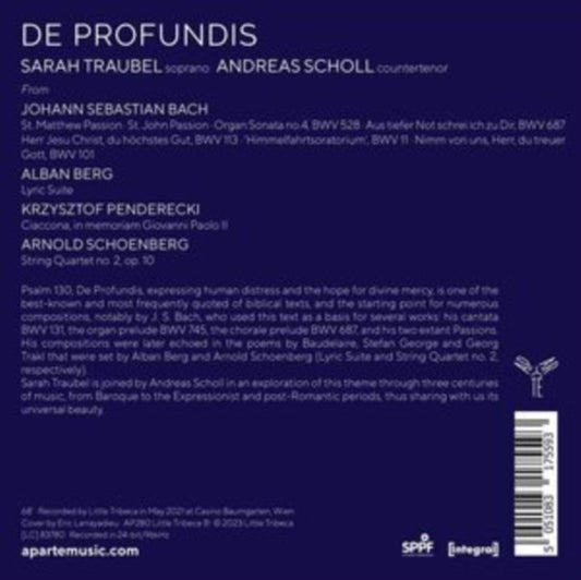 Sarah; Andreas Scholl Traubel - De Profundis Music CD
