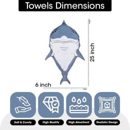 Animal Funny Themed Hanging Hand Towels for Bathroom & Kitchen – Soft Decorative Face Washcloths with 10 Cute Designs
