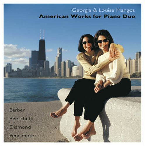 the album cover for Georia Mangos & Louise - American Music for Piano Duo