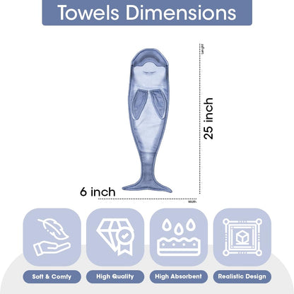 Animal Funny Themed Hanging Hand Towels for Bathroom & Kitchen – Soft Decorative Face Washcloths with 10 Cute Designs