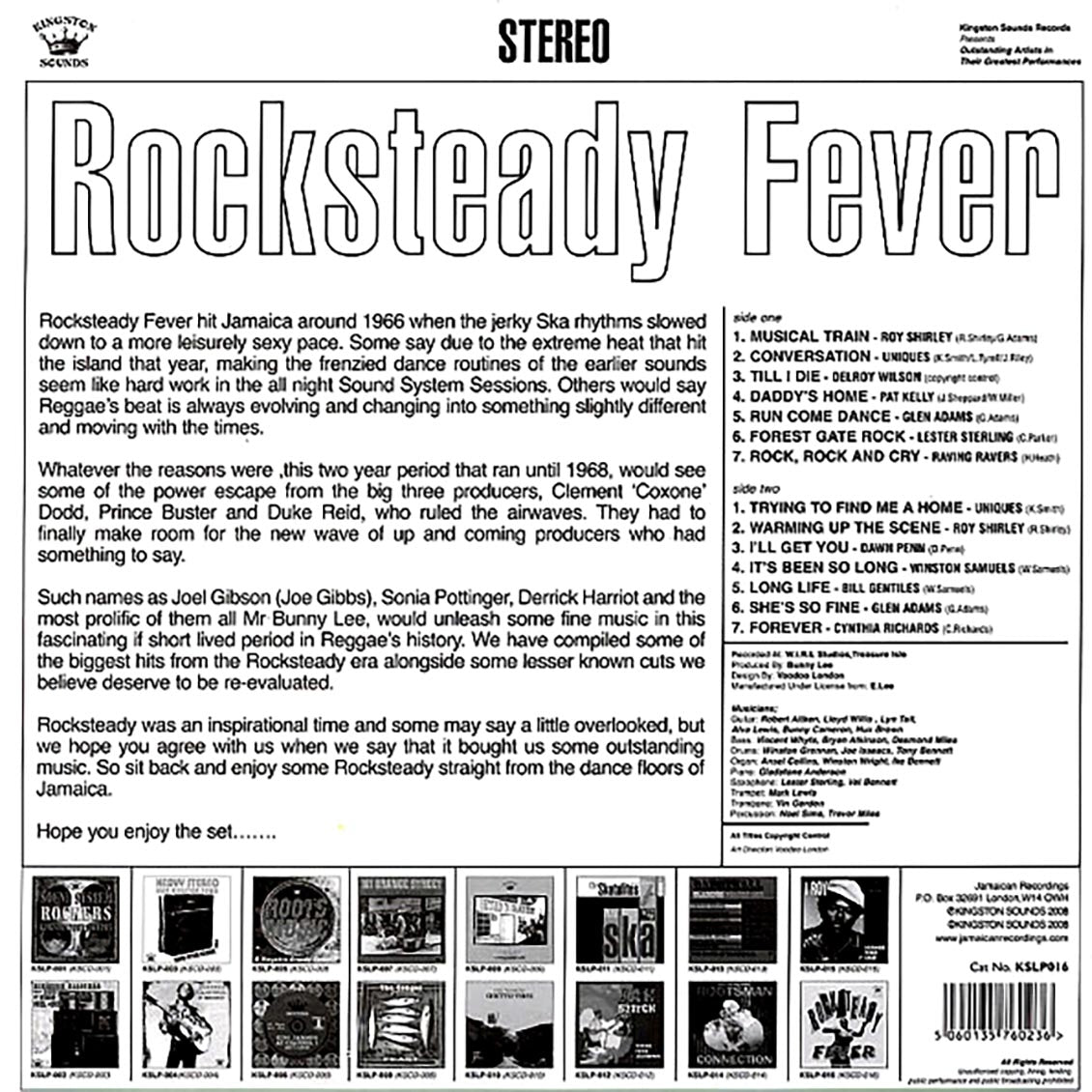 Lester Sterling, Roy Shirley, Uniques, Dawn Penn, Etc. - Rocksteady Fever (180g) Vinyl Record