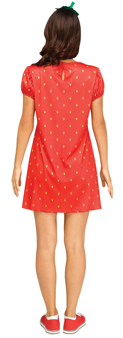 Strawberry Flirty Fruit Dress Adult Costume M/L 10-14