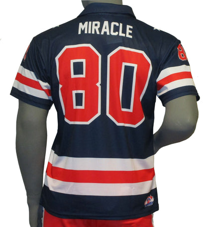 USA Hockey Adult Miracle on Ice 1980 Team Jersey Authentic Navy Polo