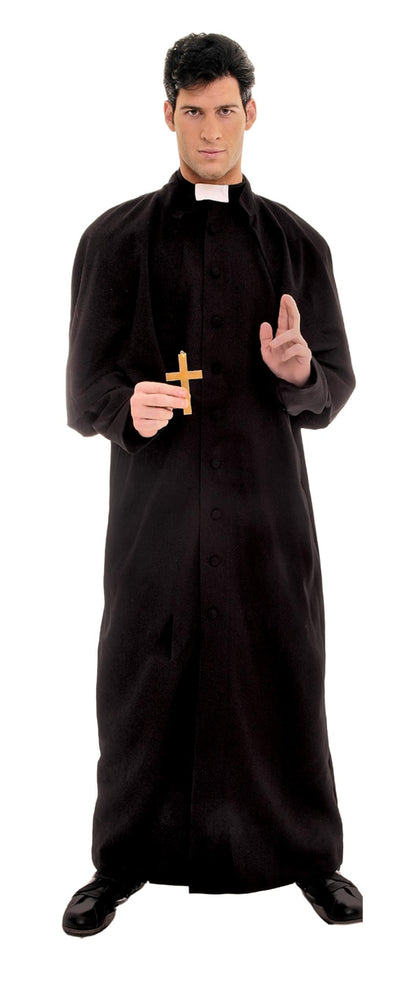 Deluxe Catholic Priest Standard Size Adult Costume Black