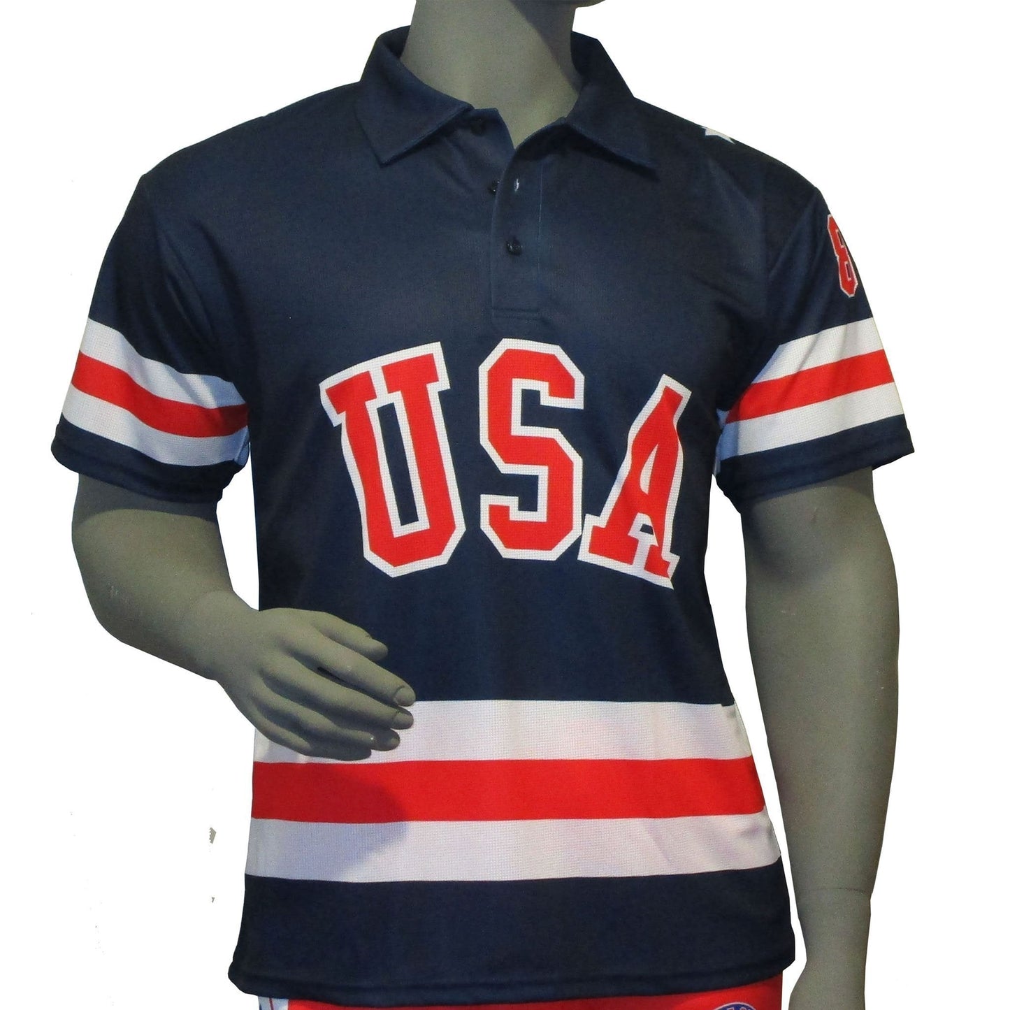 USA Hockey Adult Miracle on Ice 1980 Team Jersey Authentic Navy Polo