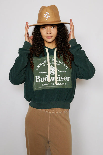 Budweiser King of Beers Womens Hoodie Green