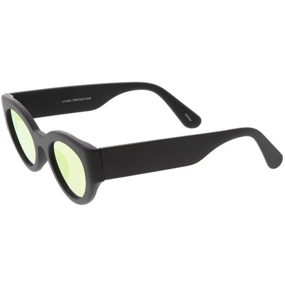 Bold Retro Fashion Oval Mirrored Flat Lens Sunglasses C544