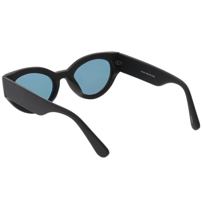 Bold Retro Fashion Oval Mirrored Flat Lens Sunglasses C544