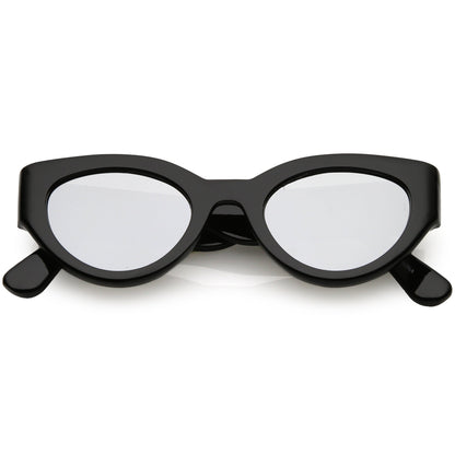 Bold Retro Fashion Oval Mirrored Flat Lens Sunglasses C544