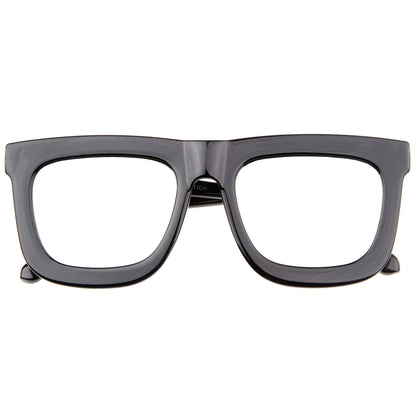 Hipster Flat Front Square Horned Rim Mirror Lens Sunglasses A143
