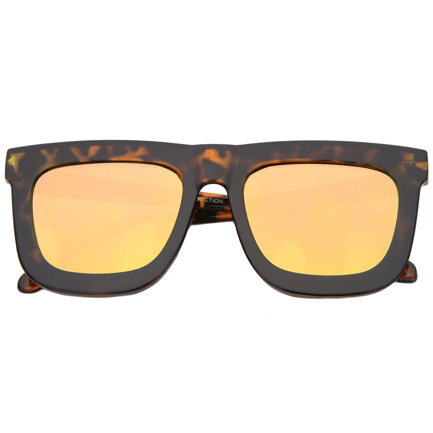 Hipster Flat Front Square Horned Rim Mirror Lens Sunglasses A143