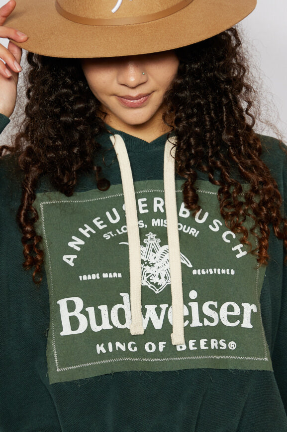 Budweiser King of Beers Womens Hoodie Green