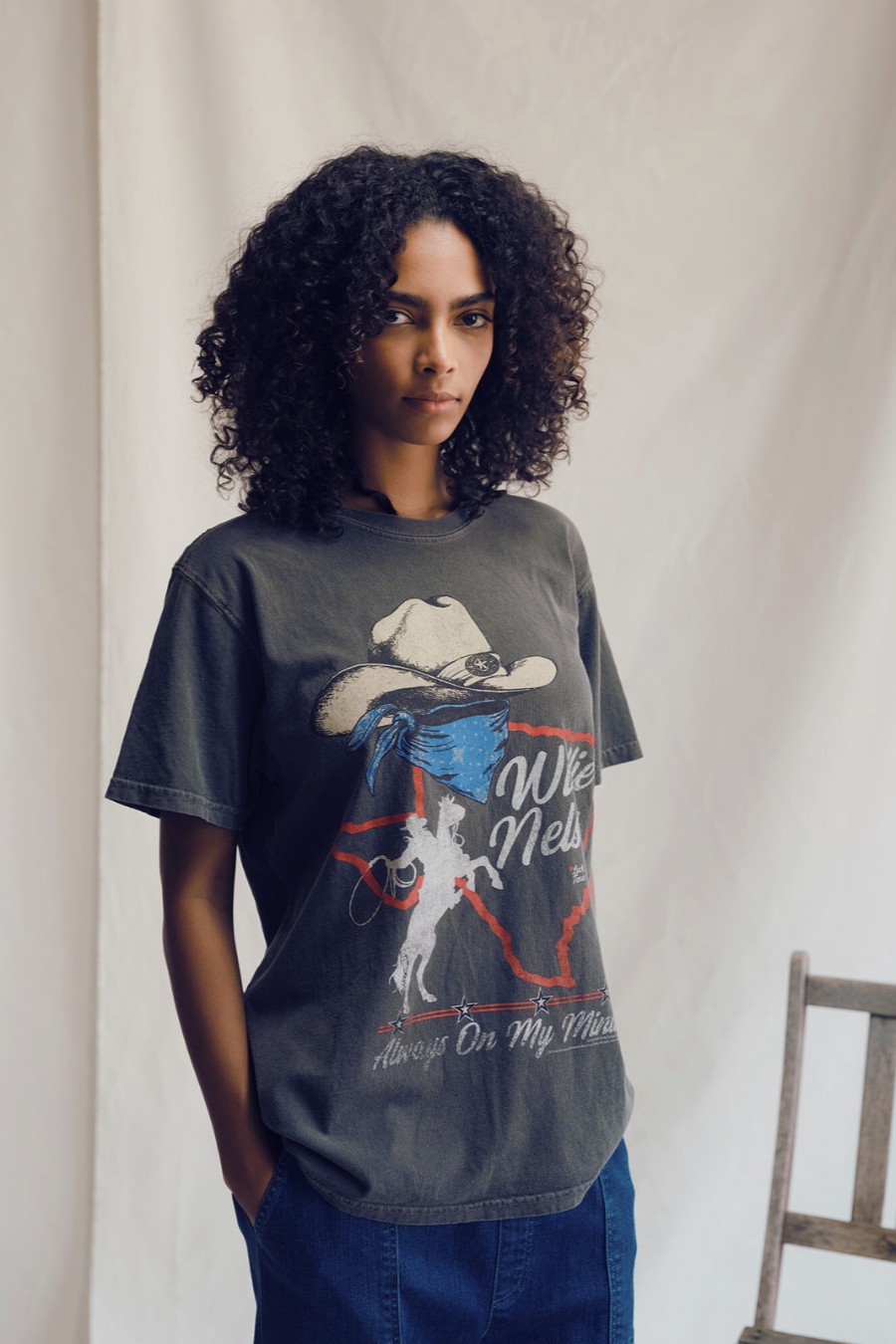 Willie Nelson Always On My Mind Womens Tee Shirt Black