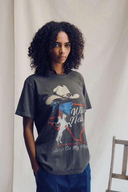 Willie Nelson Always On My Mind Womens Tee Shirt Black