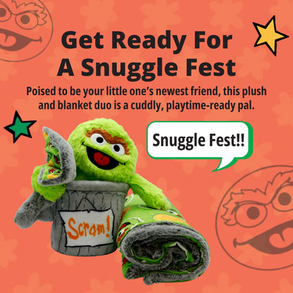 Sesame Street | Oscar The Grouch Blankie Bestie 2-in-1 Blanket & Plush