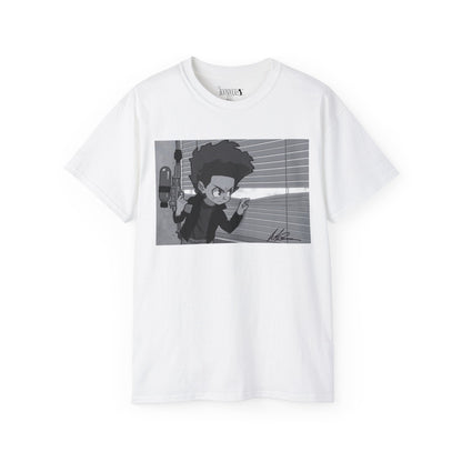 The Boondocks - Huey Packing Heat Black And White Eco Mens T Shirt