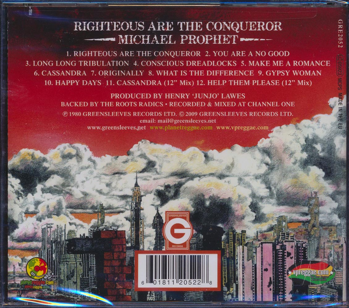 Michael Prophet - Righteous Are The Conqueror (With 2 Bonus Tracks) Music CD