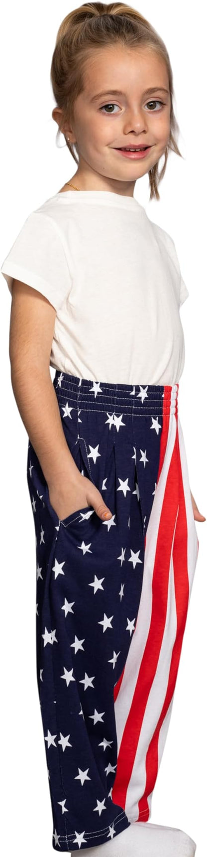 USA Flag Kids Pants Patriotic Stars