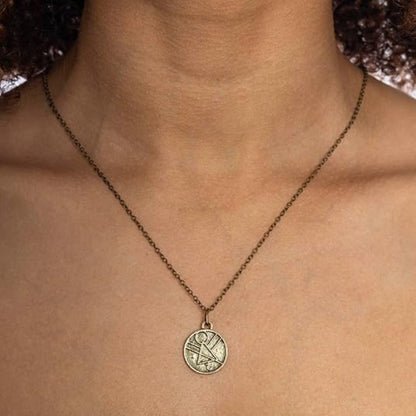 Rune Symbol Pendant Necklace Halloween Cosplay Costume Accessory