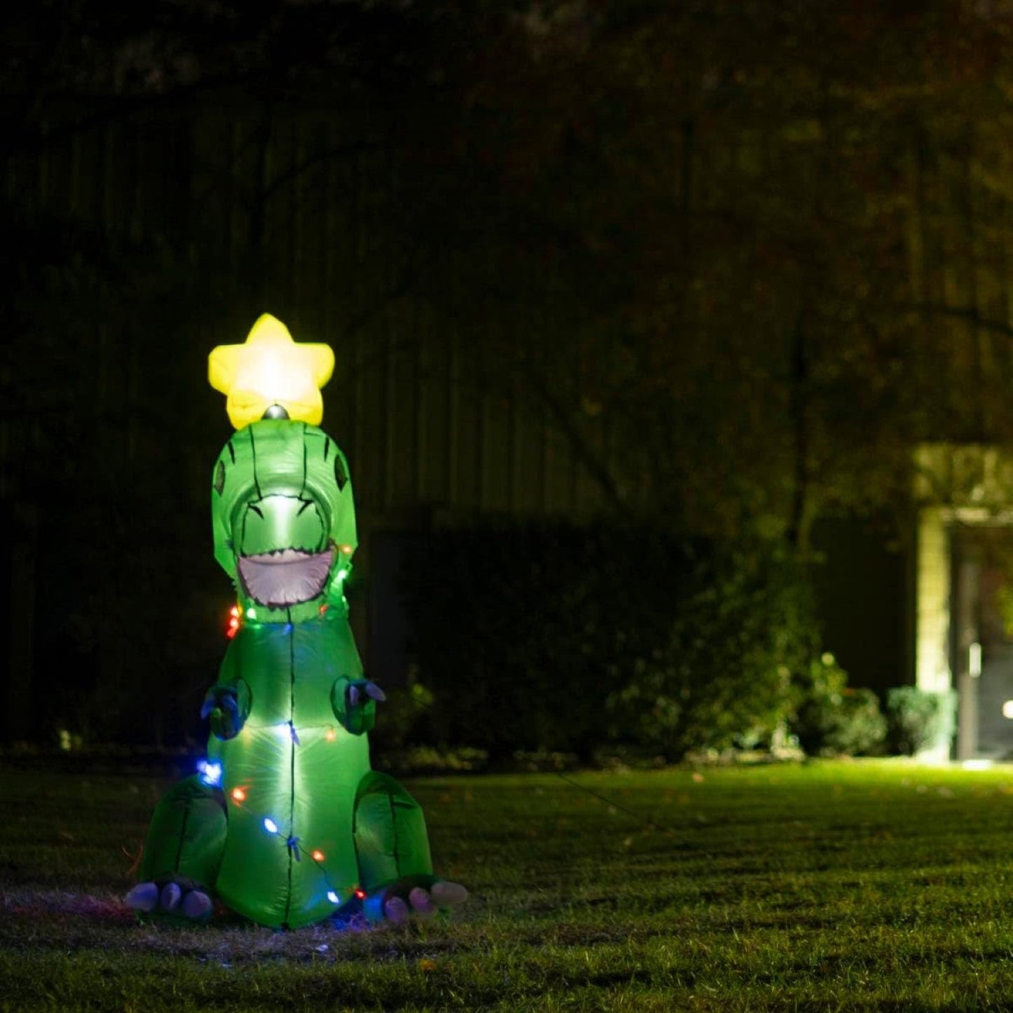 T-Rex Dino Funny Indoor/Outdoor Inflatable Light Up Xmas Season Yard Decoration
