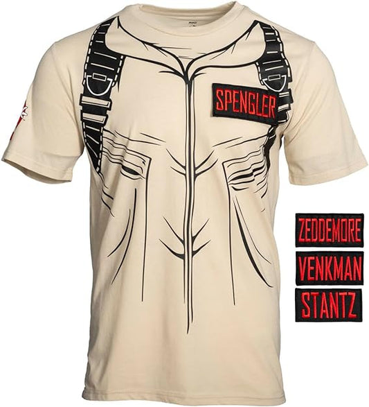 Ghostbusters Costume T-Shirt with Four Interchangeable Name Patches