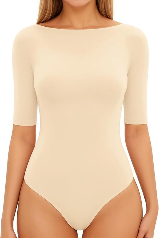 Nude Bodysuit Half Sleeve Adult Body Fusion