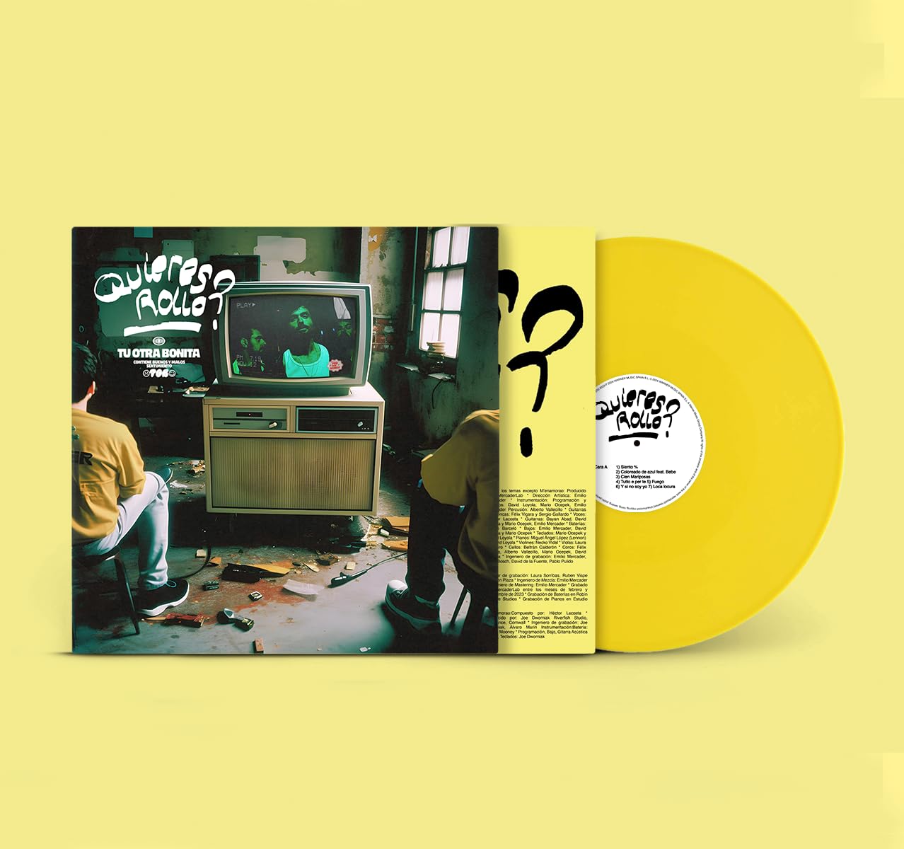 Tu Otra Bonita - Quieres Rollo - Yellow Vinyl [LP] Vinyl Record Album Cover