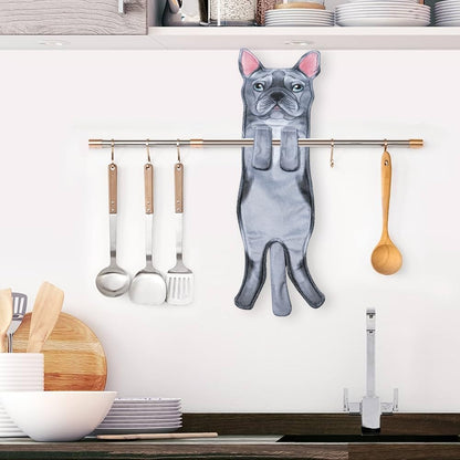 Animal Funny Themed Hanging Hand Towels for Bathroom & Kitchen – Soft Decorative Face Washcloths with 10 Cute Designs