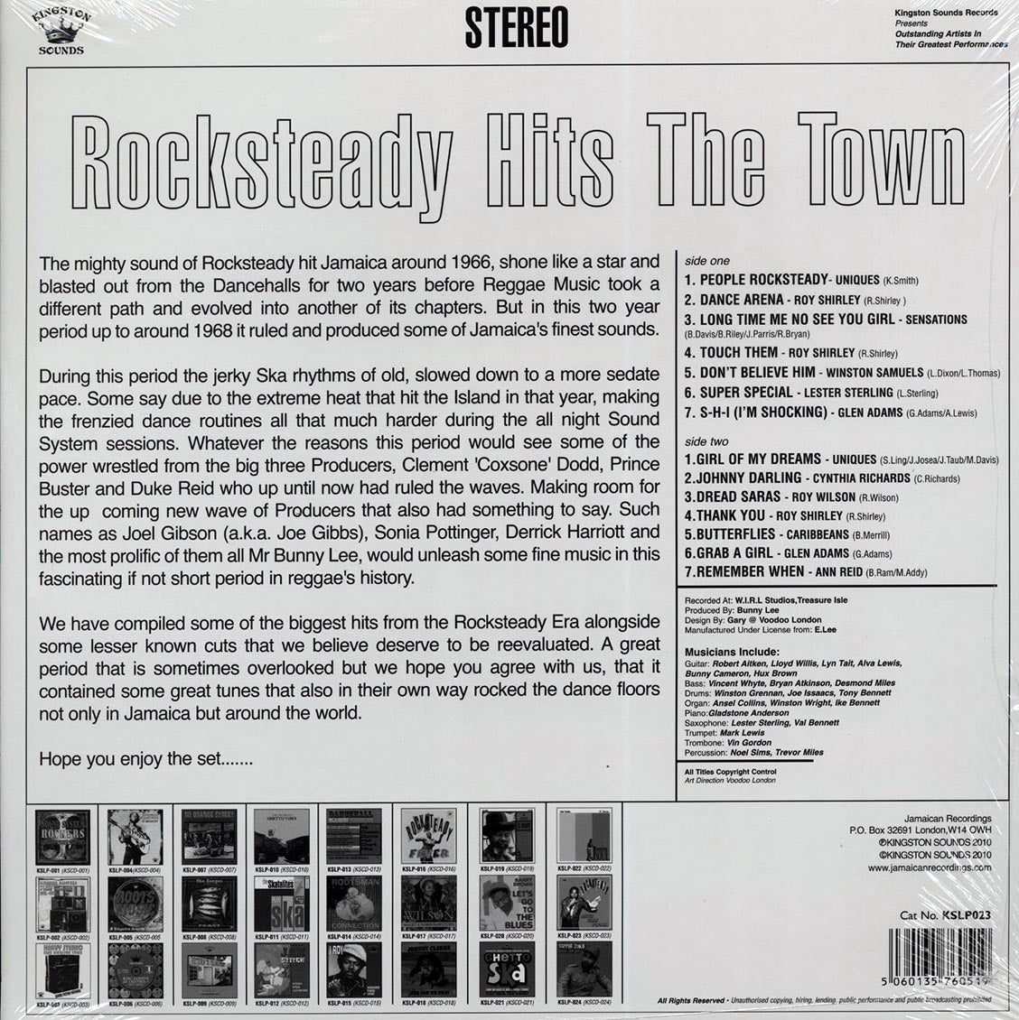 Lester Sterling, Glen Adams, Uniques, Etc. - Rocksteady Hits The Town (180g) Vinyl Record