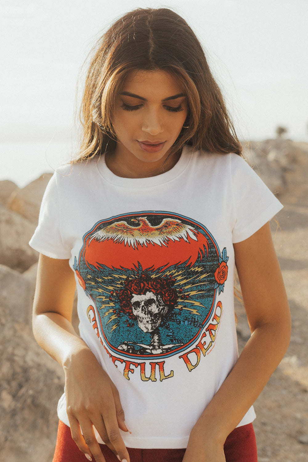 Grateful Dead Baby Tee Womens T Shirt White