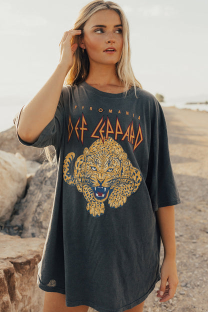 Def Leppard Oversized Band Tee Shirt Vintage Black