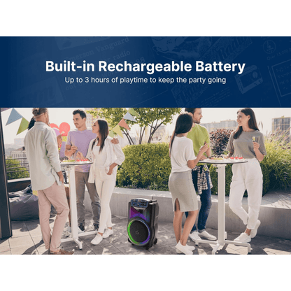 Emerson Portable Bluetooth 12" Party Speaker with Flame Lighting