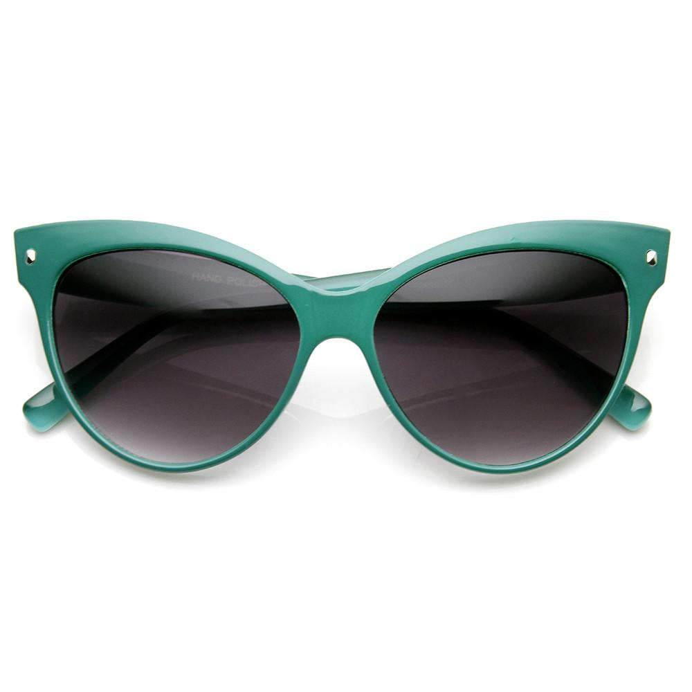 High Pointed Tip Inset Frame Oversize Cat Eye Sunglasses 8462