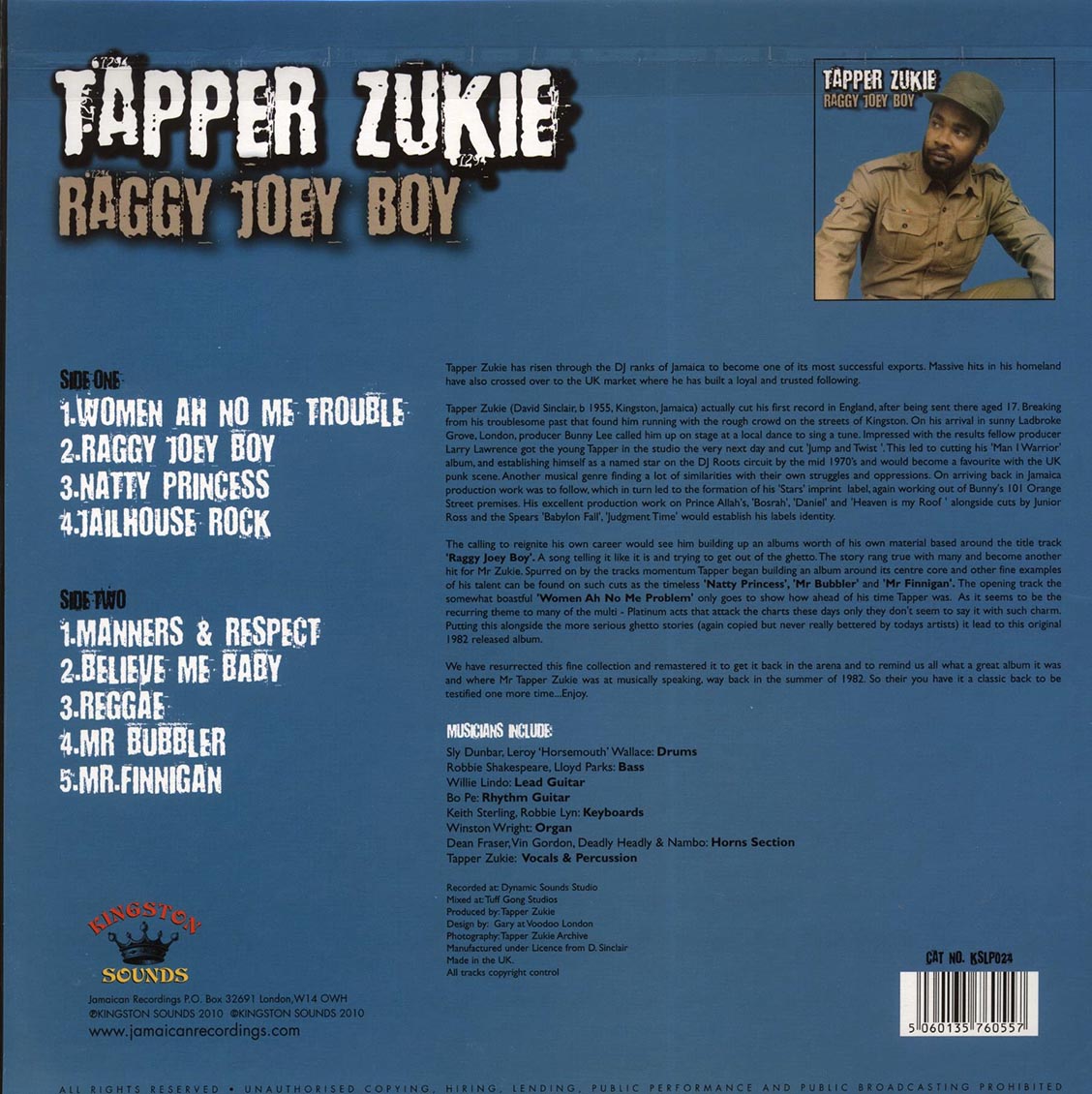 Tappa Zukie - Raggy Joey Boy (180g) Vinyl Record