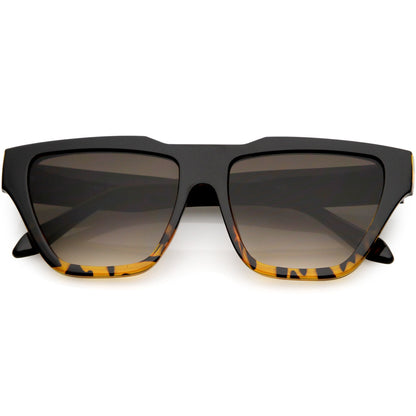Retro Modern Horned Rim Flat Top Square Aviator Sunglasses C920
