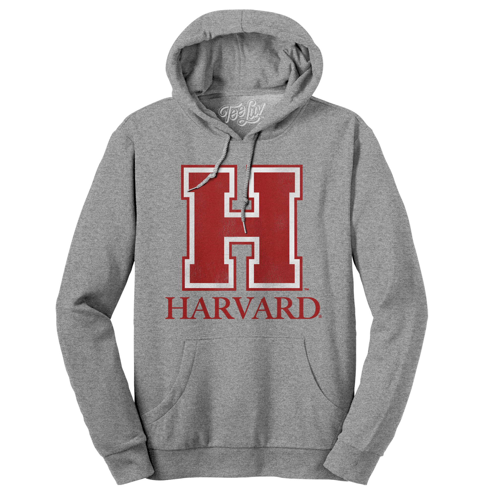 Harvard University H Logo Hooded Sweatshirt Hoodie Officially Licensed - Oxford Gray