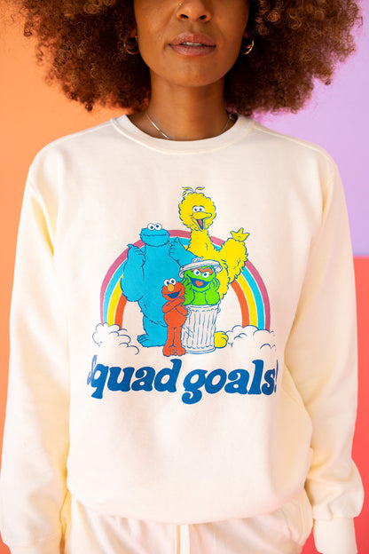 Squad Goals Sesame Street Womens Sweatshirt Ivory