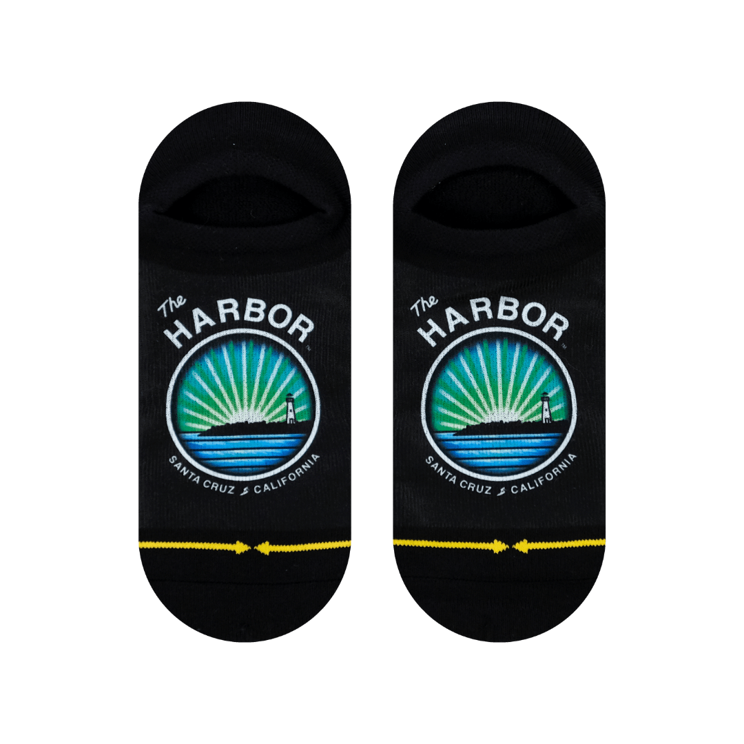 Slidertown The Harbor Stripe Sunset Adult No Show Socks