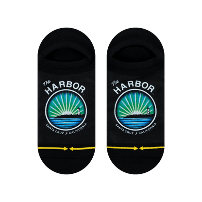 Slidertown The Harbor Stripe Sunset Adult No Show Socks
