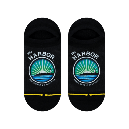 Slidertown The Harbor Stripe Sunset Adult No Show Socks
