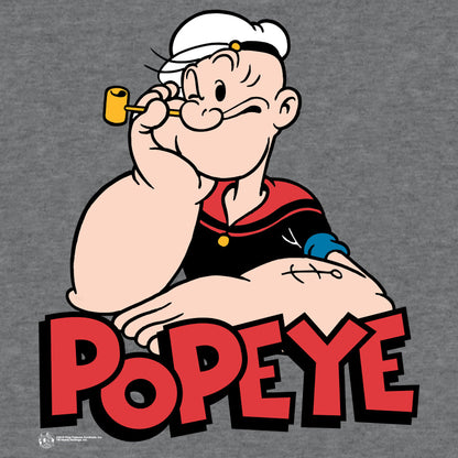 Retro Popeye Mens T Shirt Officially Licensed Graphite Gray Heather