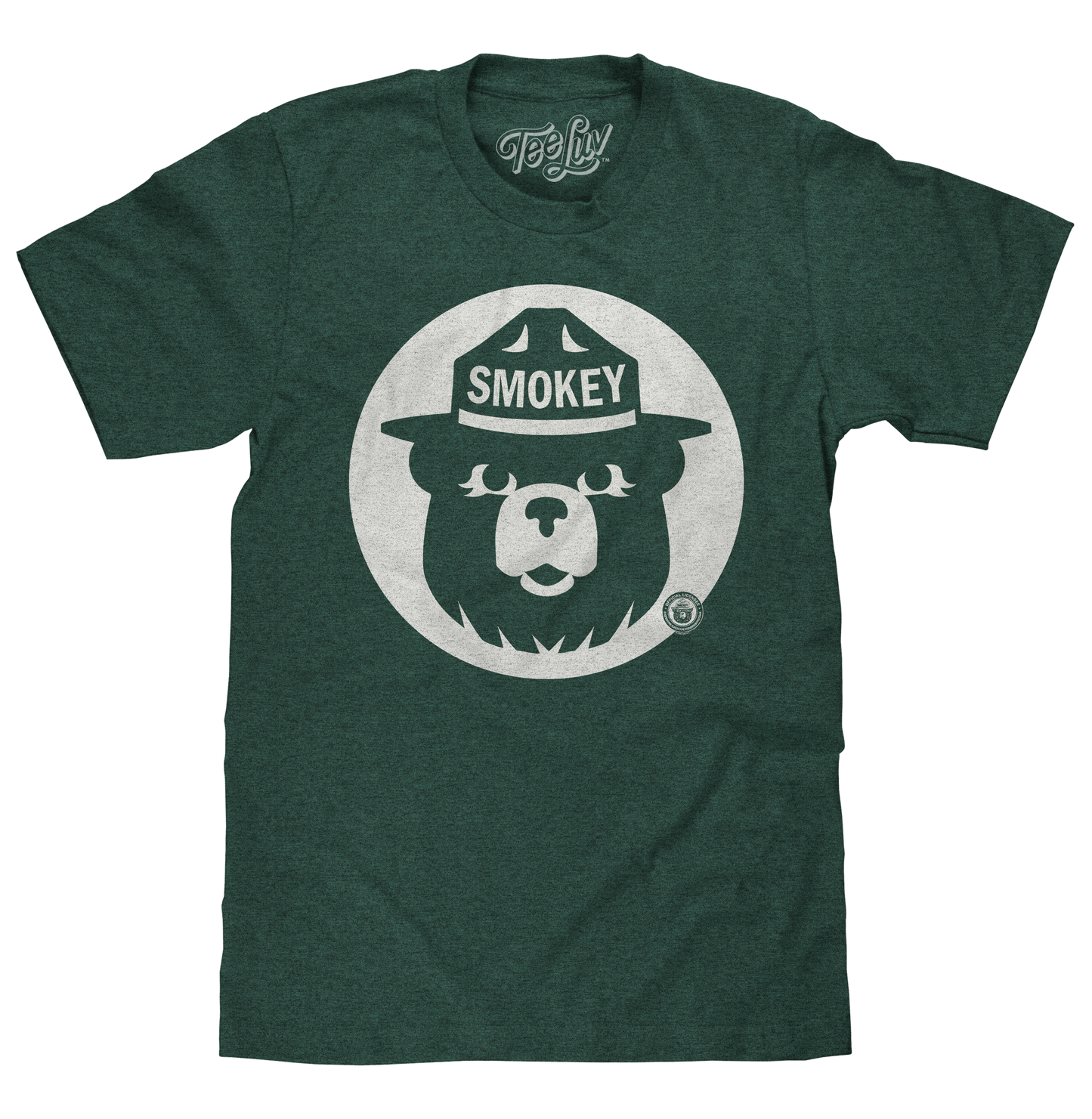 Smokey Bear Shirt Retro Mascot Mens T Shirt Officially Licensed Forest Green