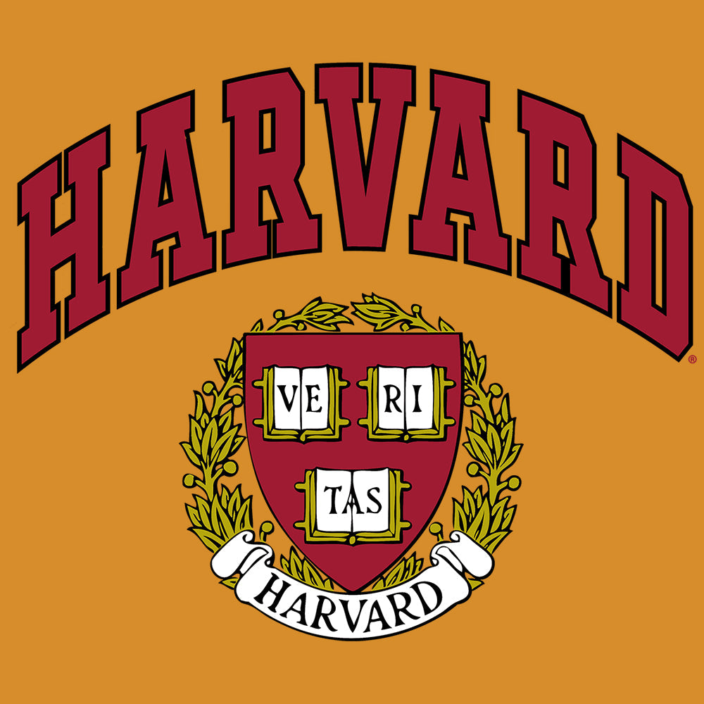 Harvard Veritas Shield College Mens T Shirt Officially Licensed Mustard Yellow